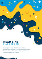 Modern business flyer template with abstract shapes