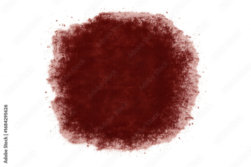 Poster red paint splatter featuring jagged borders, transparent backdrop highlighting textural graphic desi