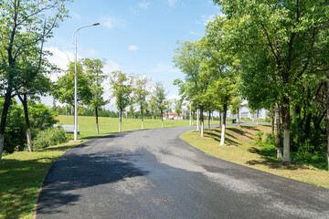 walkway in the modern city