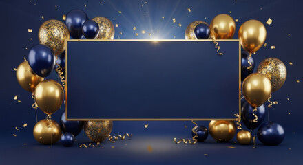 Elegant dark blue and gold celebration