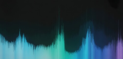 Abstract vertical composition with soft gradient waves of teal blue and purple
