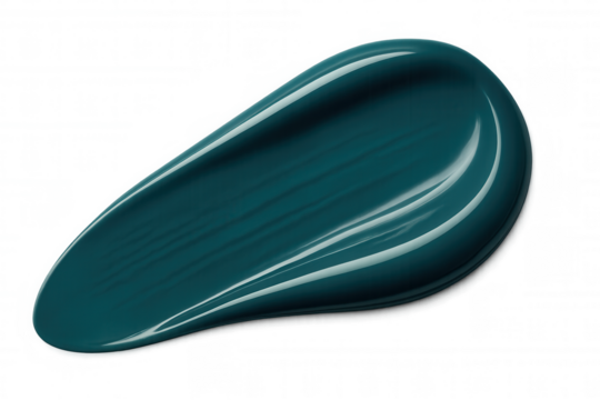 Teal paint stroke glossy texture, transparent backdrop, perfect for graphic design and creative layouts