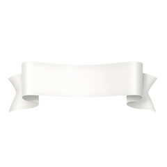 Elegant White Ribbon Banner for Festive Decorations and Graphic Design Projects