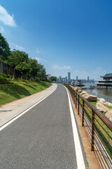 walkway in the modern city