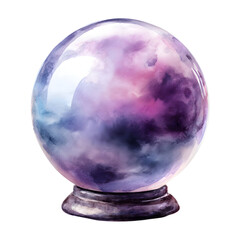 Mystical Crystal Ball with Nebula Inside - Predicting the Future and Magic Concept
