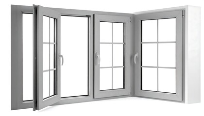 Obraz premium Modern gray window with multiple panes (1)