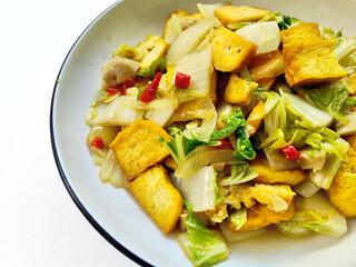 Traditional Indonesian Stir-Fry with Tofu and Cabbage