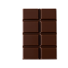Dark chocolate bar, isolated on transparent background
