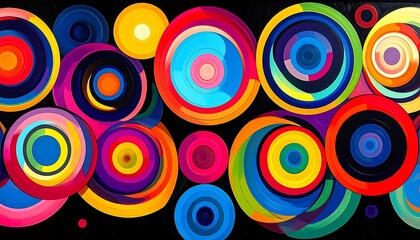 Naklejka premium Abstract circles in vibrant colors