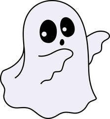 Cute Spooky Ghost For Halloween Illustration