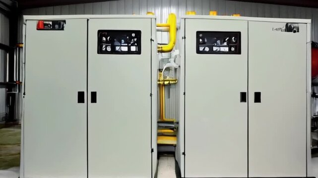 Low voltage switchgear at power plant created with generative ai