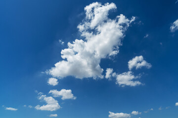 Blue sky with cirrus cloud. It's clearing day and good weather in the morning