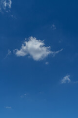 Blue sky with cirrus cloud. It's clearing day and good weather in the morning