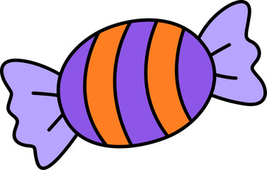 Wrapped Halloween Candy Treat Illustration