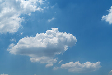 Blue sky with cirrus cloud. It's clearing day and good weather in the morning