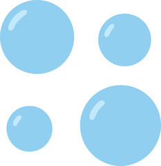 Simple Flat Light Blue Bubble Icon with White Background Illustration
