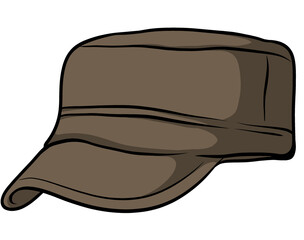 Illustration of a Brown Military Field Cap