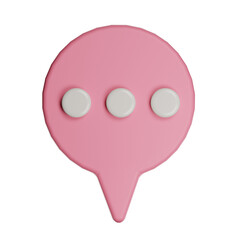 Fototapeta premium Pink speech bubble showing typing status on transparent background