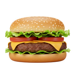 Classic Cheeseburger, isolated on transparent background
