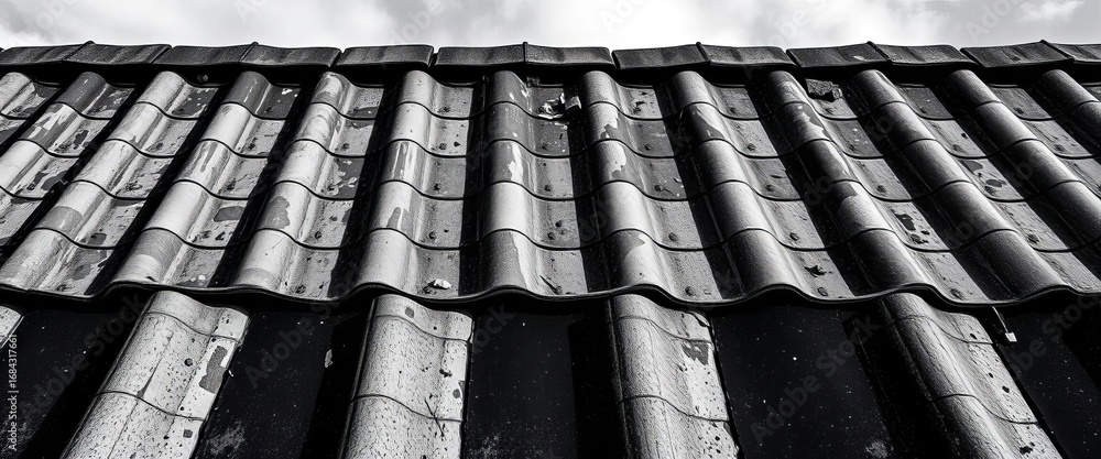 Poster abstract high contrast black and white rooftop texture with varied shading and subtle patterns, shad