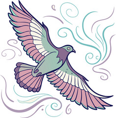 Obraz premium vector illustration of a dove
