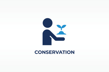 CONSERVATION vector, icon or logo sign isolated symbol illustration