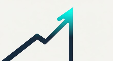 Trendy upward line graph