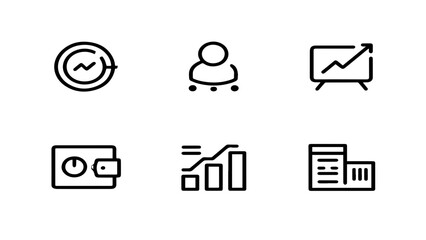 Modern Business Data and Financial Analytics Icons