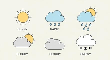 Weather icons simple design