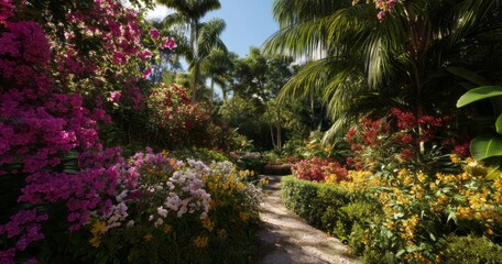 Fototapeta premium Vibrant flower garden hdr experience