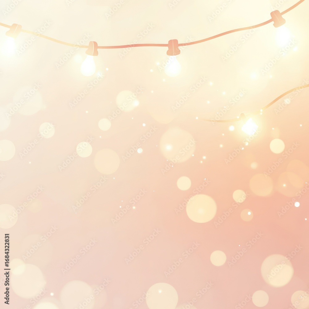 Poster festive string lights and bokeh create a warm and inviting atmosphere for celebrations and special o