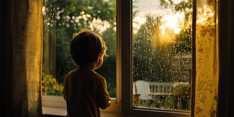 Watching rain through a window