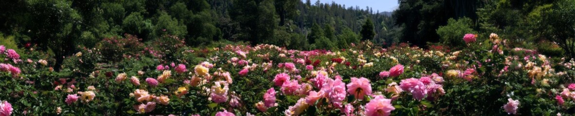 Obraz premium Vibrant flower field nature hdr panorama view