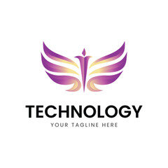 Technology gradient Logo design icon