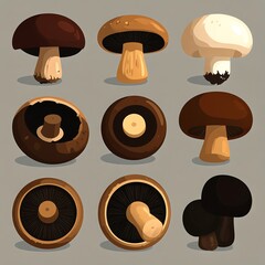 Assorted mushroom illustrations