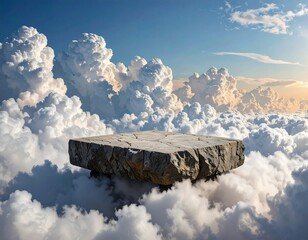Stone platform floats above clouds