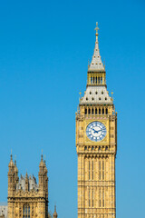 Obraz premium Big Ben and Houses of Parliament with Westminster Bridge and River Thames in London