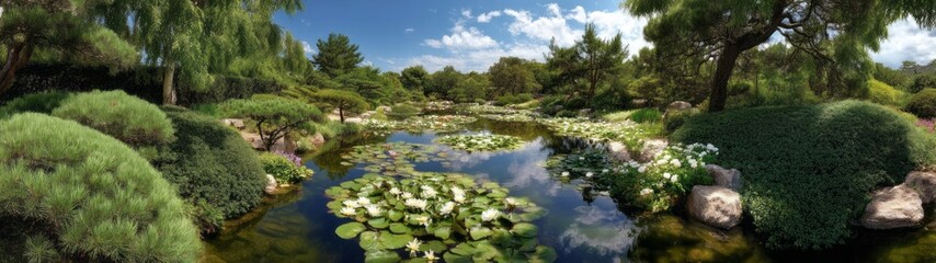 Nature retreat hdr garden panoramas 360°