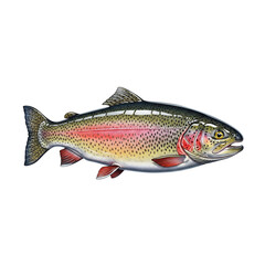 Vibrant rainbow trout fish detailed  for fishing and nature enthusiasts