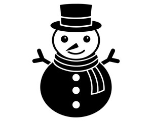 Snowman silhouette vector illustration