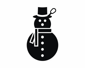 Snowman silhouette vector illustration