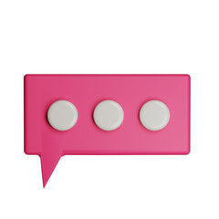 Pink speech bubble showing typing status on transparent background