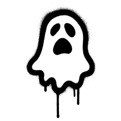 Ghost Graffiti Stencil with Dripping Paint Effect.