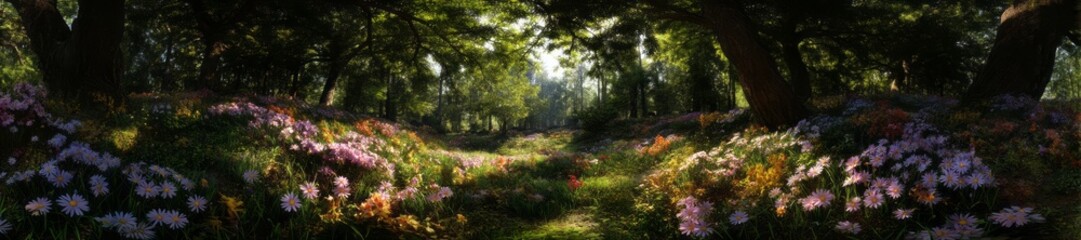 Obraz premium Panoramic nature trail forest hdr 360 degree