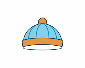 Beanie Winter Hat Flat Vector Icon