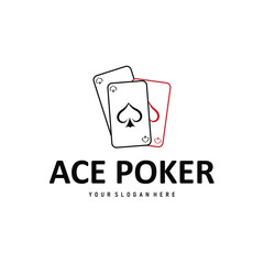 poker logo design a simple minimalist card game gambler game with card symbols as the design illustration template symbol