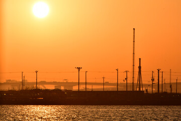 夕暮れの海