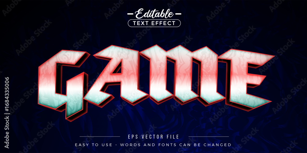 Poster editable game text effect.
