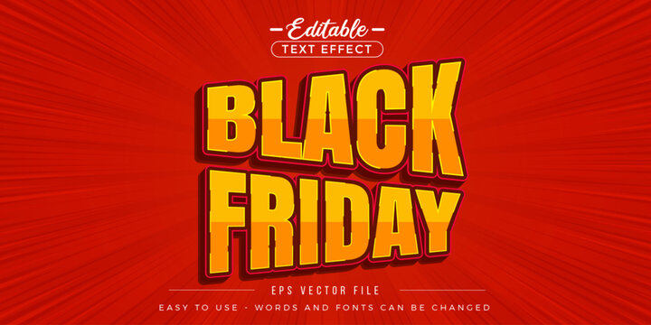 Black friday editable text effect themed sales promotion.