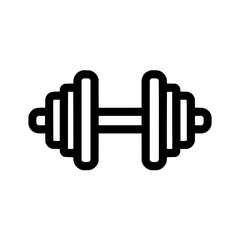 Obraz premium Dumbbell vector icon for fitness weight training exercise equipment and gym workout graphic design element